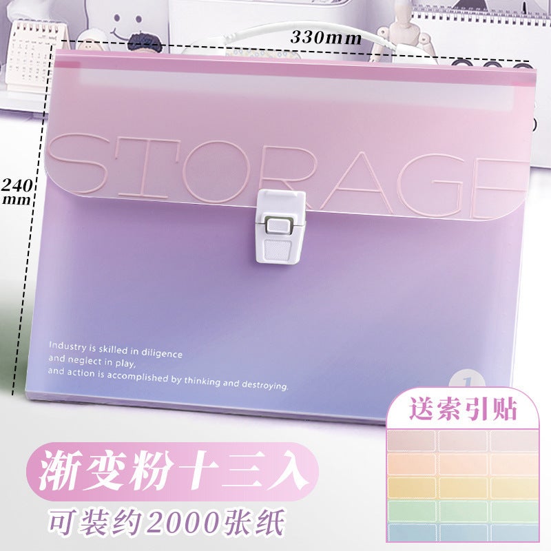 A4 Satchel Folder Test Paper Bag Multi-Layer Large Capacity Primary School Students Special Hand-Held Accordion Bag Paper Storage Bag - Image 1